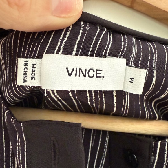 Vince Black and White Silk High Low Tunic Dress size M EUC - Picture 6 of 7